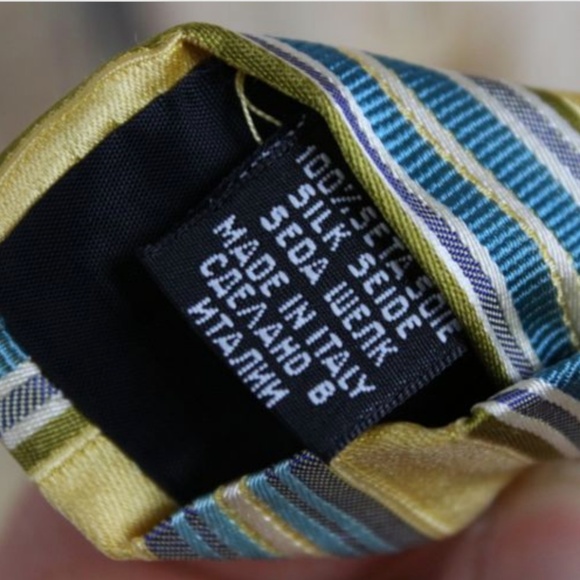 Hugo Boss Men's Necktie Striped Tie Gold Silk - Picture 5 of 6